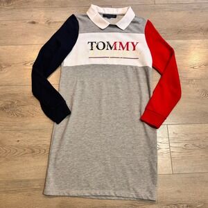 Tommy Hilfiger Colorblock Sweatshirt Polo Dress XSmall XS Long‎ Sleeve